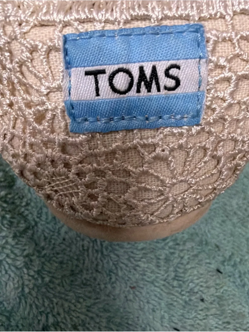 TOMS Women's Ivory Crochet Slip-On Shoe 8W
